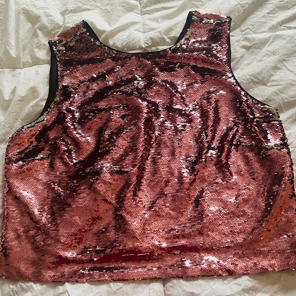 New York & company pink sequin top